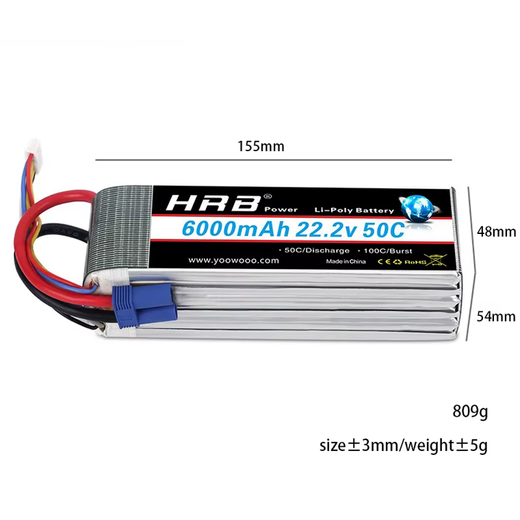 Аккумуляторная батарея HRB Lipo 6S 6000mah 50C XT60