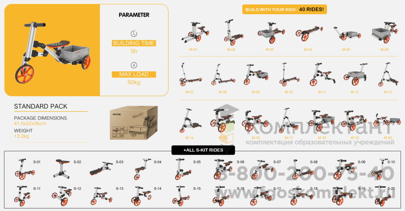 Конструктор трансформер DOCYKE M-Kit (Набор)  40 в 1