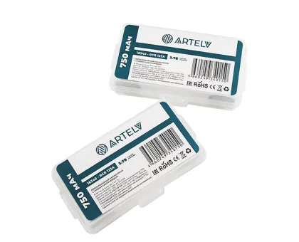 Аккумуляторные батареи RCR123 ARTELV (АРТЕЛЬВ) 3.7V Li-Ion 750 mAh